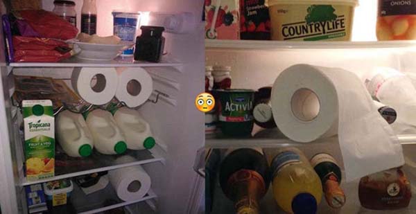 Đặt cuộn giấy trong tủ lạnh